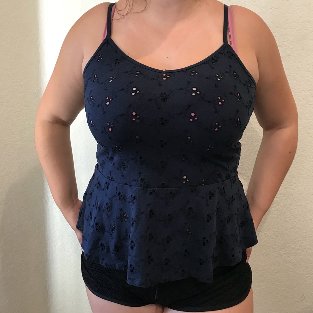 Blue peplum tank from Nordstrom